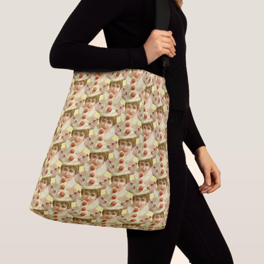 Vintage vrouw Pierrot Crossbody Tas (Dichtbij)