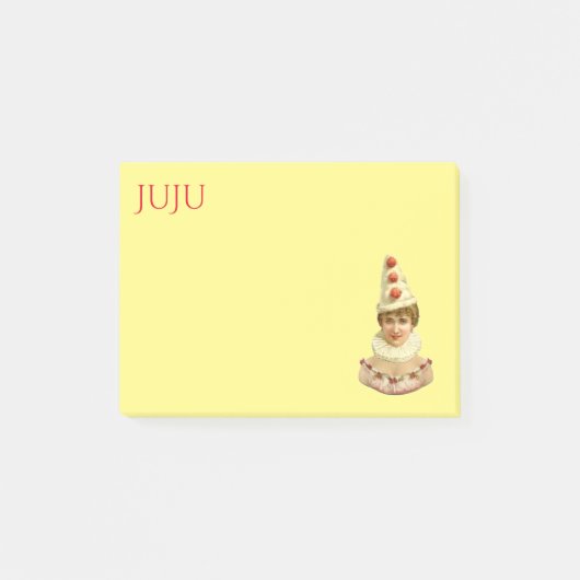 Vintage vrouw Pierrot Post-it® Notes (Voorkant)