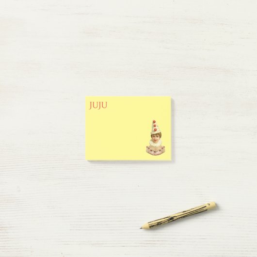 Vintage vrouw Pierrot Post-it® Notes (Op bureau)