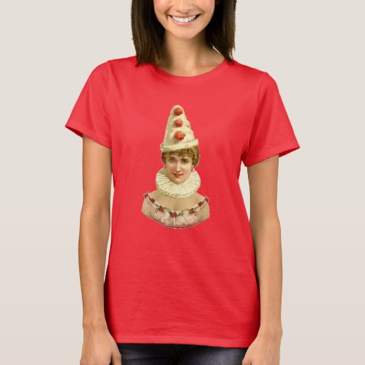 Vintage vrouw Pierrot T-shirt (Voorkant)