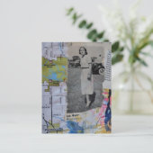 Vintage Vrouw Pleasantville Collage Briefkaart (Staand voorkant)