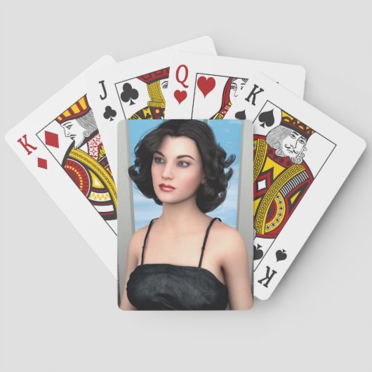 Vintage Vrouw Pokerkaarten (Achterkant)