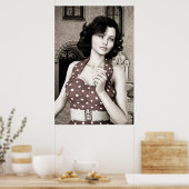 Vintage Vrouw Poster (Keuken)