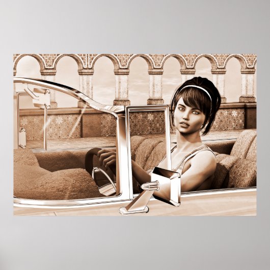 Vintage Vrouw Poster (Voorkant)