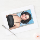 Vintage Vrouw Rechthoekige Sticker (Envelop)