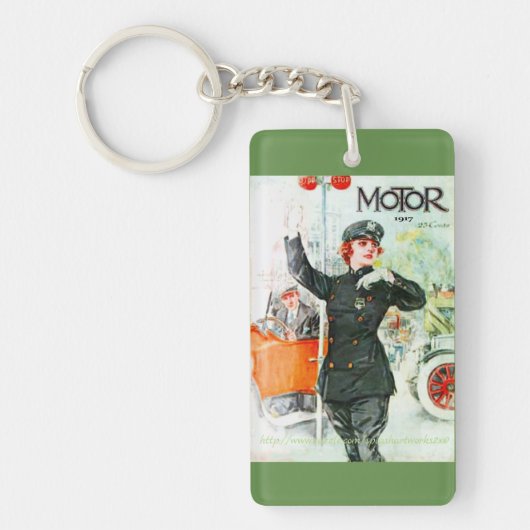 "Vintage vrouwen en wielen" Sleutelhanger (Voorkant)