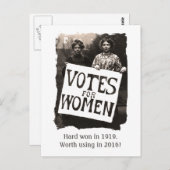 Vintage vrouwen Stemming Briefkaart 2016 (Voorkant / Achterkant)