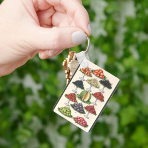 Vintage vruchten gesorteerd op laden voor catering sleutelhanger