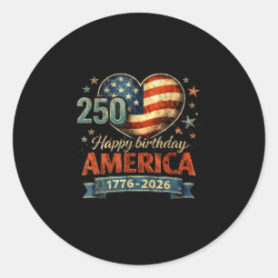 Vintage VS 250 jaar 1776–2026 Onafhankelijkheidsda Ronde Sticker