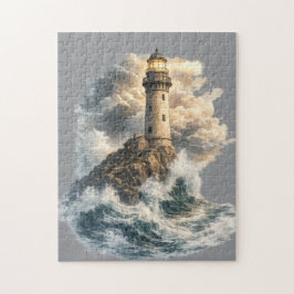 Vintage vuurtorenlegpuzzel voor oceaanliefhebbers legpuzzel