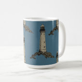Vintage vuurtorenpatroon koffiemok (Voorkant rechts)