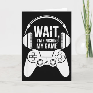 Vintage Wacht Even Ik Maak Mijn Game Af Gaming  Kaart