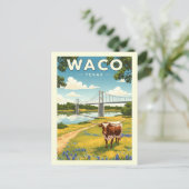 Vintage Waco Texas Briefkaart (Staand voorkant)