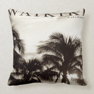 Vintage Waikiki Hawaiaanse Palm Kussen