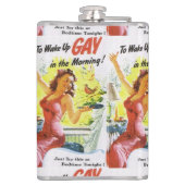 Vintage "wakker worden als homo" heupfles (Achterkant)