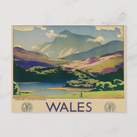 Vintage Wales Travel Poster Briefkaart (Voorkant)