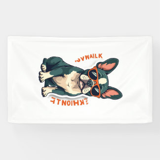 Vintage Walk Ik Zal Er Over Nadenken Franse Bulldo Spandoek