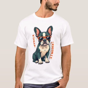 Vintage Walk Ik Zal Er Over Nadenken Franse Bulldo T-shirt