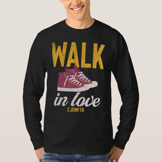 Vintage Walk In Love Christian T-shirt (Voorkant)