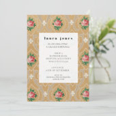 Vintage Wallpaper Pattern Fashion Designer Party Kaart (Staand voorkant)