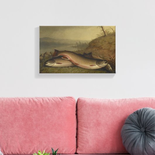 Vintage Walter Brackett Trout Canvas Afdruk (Insitu (Woonkamer))