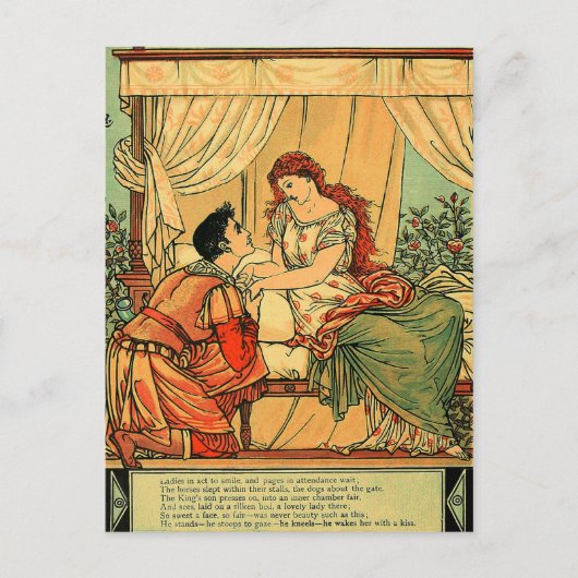 Vintage Walter Crane Sleeping Beauty Fairy Tale Briefkaart (Voorkant)