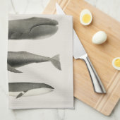 Vintage Walvis Kunstcollage Theedoek (Quarter Fold)