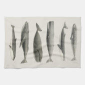 Vintage Walvis Kunstcollage Theedoek (Horizontaal)