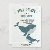 Vintage walvis met baby douche uitnodiging (Voorkant)