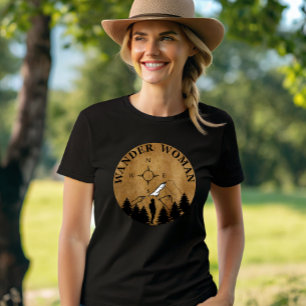 Vintage Wandelaarster Hiking Liefhebber T-shirt