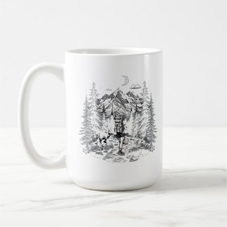 vintage-wandelillustratie koffiemok