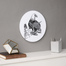 Vintage Wandklok met Amerikaanse Zeearend – Illust