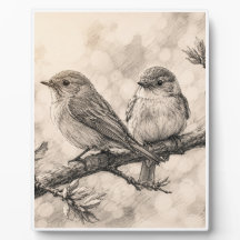 Vintage Wandvogels Schets Muurkunst | 