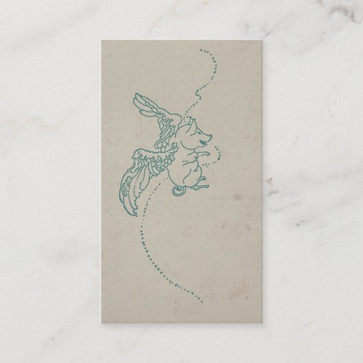 Vintage wanneer varkens vliegen visitekaartje (Voorkant)