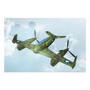 Vintage Warbird-vlucht Militaire Luchtvaartkunst Foto Afdruk