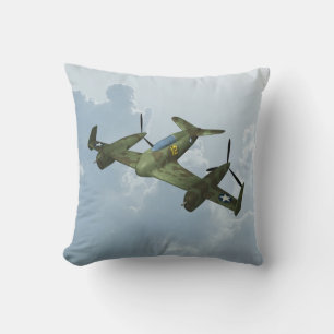 Vintage Warbird-vlucht Militaire Luchtvaartkunst Kussen