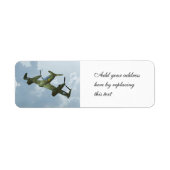 Vintage Warbird Vlucht Militaire Vliegkunst Etiket (Voorkant)