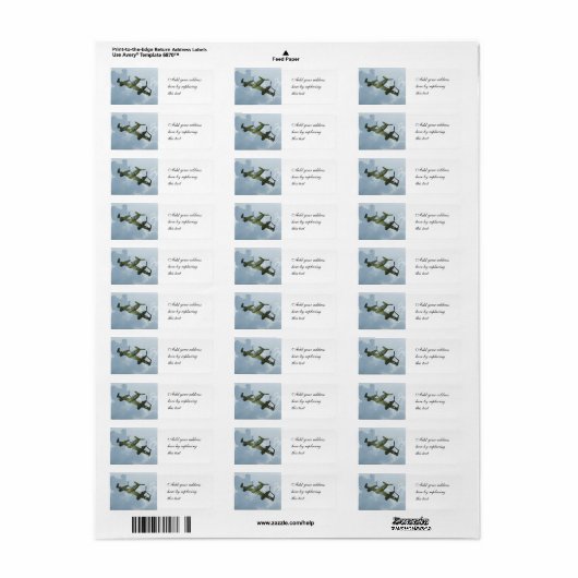Vintage Warbird Vlucht Militaire Vliegkunst Etiket (Full Sheet)