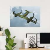 Vintage Warbird-vlucht Militaire Vliegkunst Poster (Thuiskantoor)