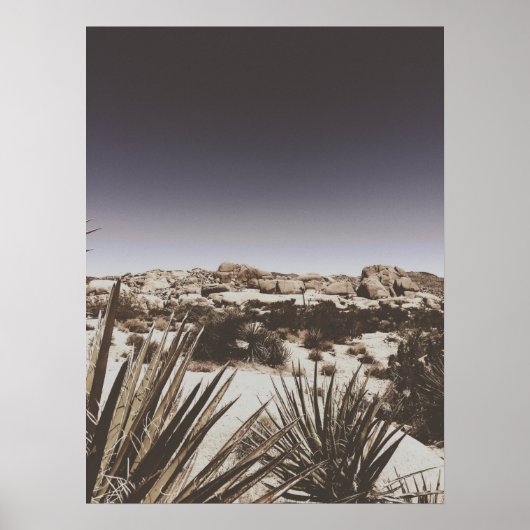 Vintage warme getinte Joshua Tree-woestijn Poster (Voorkant)