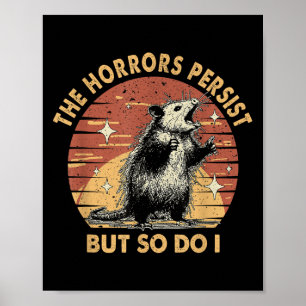 Vintage Wasbeer De Horrors Houden Niet Op Maar Ik Poster