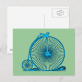 Vintage wasfietsenillustratieproducten kool briefkaart (Voorkant / Achterkant)
