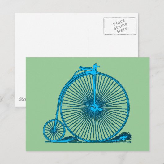 Vintage wasfietsenillustratieproducten kool briefkaart (Voorkant / Achterkant)