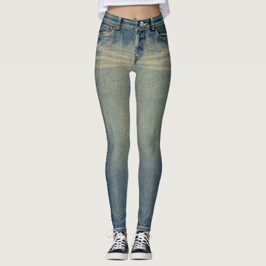Vintage Wash Jeans All-Over Printed Leggings (Voorkant)