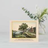 Vintage Washington Birthplace Gold Foil Briefkaart (Staand Voorkant)