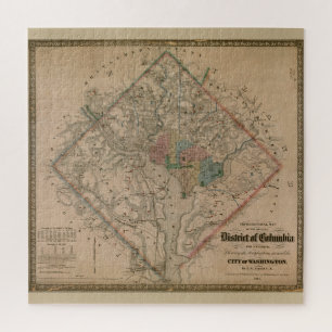 Vintage Washington DC Civil War Defenses Map 1864 Legpuzzel