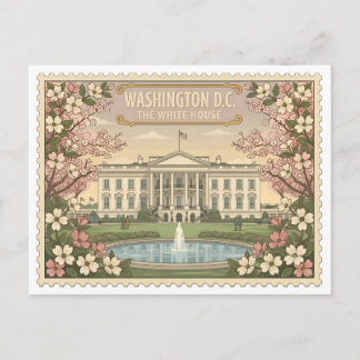 Vintage Washington DC Het Witte Huis Reis Briefkaart