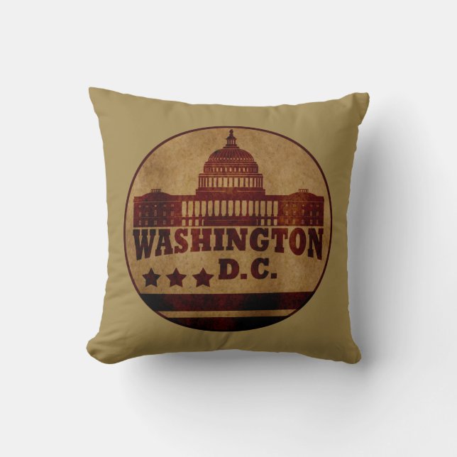 Vintage Washington DC Kussen (Voorkant)