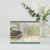 Vintage Washington Map Briefkaart (Staand voorkant)