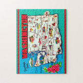 Vintage Washington Map Legpuzzel (Verticaal)